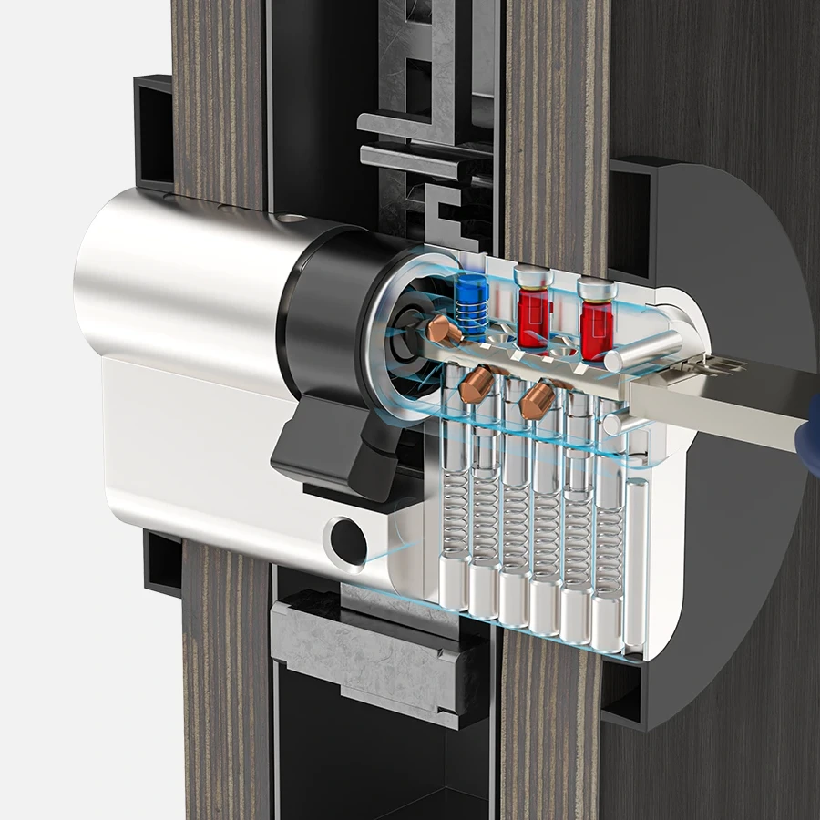 mechanical lock cylinder ensures quick and reliable access